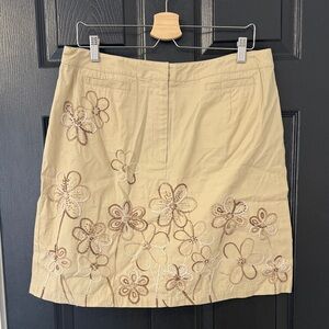 Talbots Beige Floral Mini Skirt